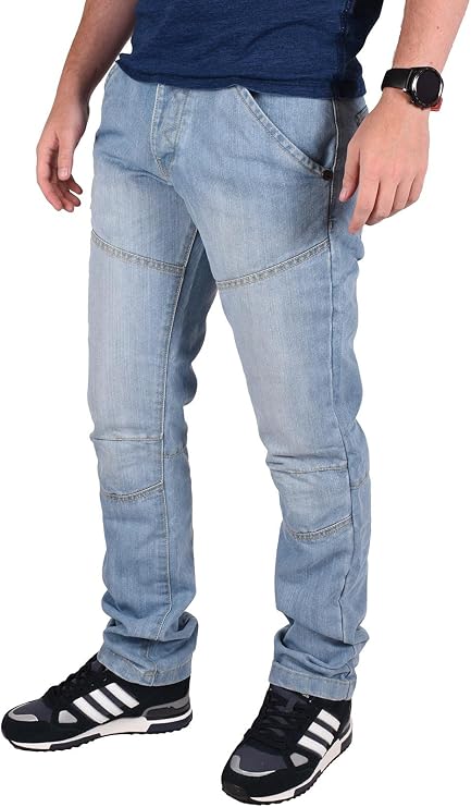 True Face Mens Jeans Regular Fit Straight Leg Stretch Denim
