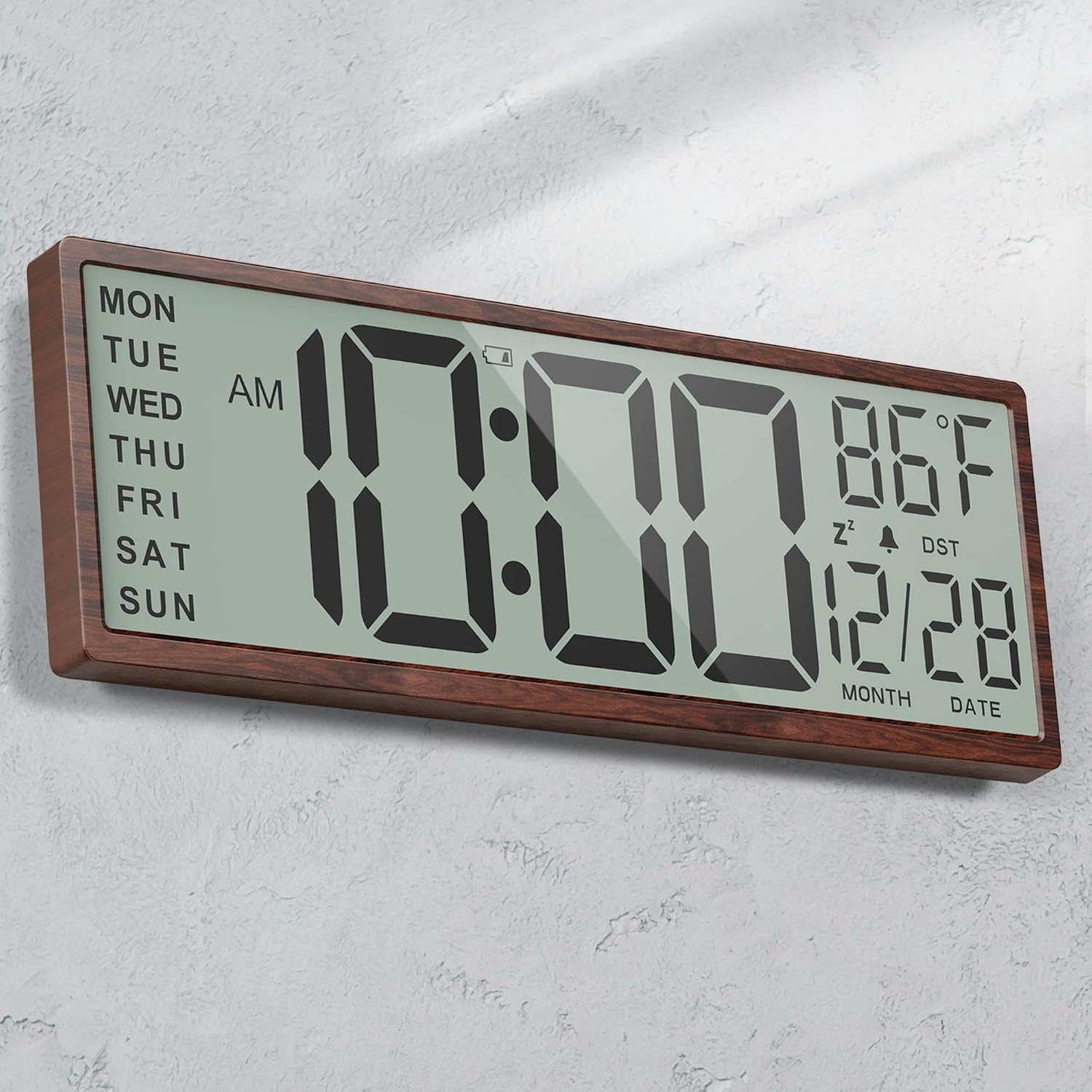 MAXSTAR14.5'' Large Digital Wall Clock,Big LCD Screen Display with Jumbo Numbers,Battery Operated,Auto DST,Temperature,Date,Wall Clocks for Living Room,Bedroom,Kitchen,Desk Decor,Easy Read for Elderly