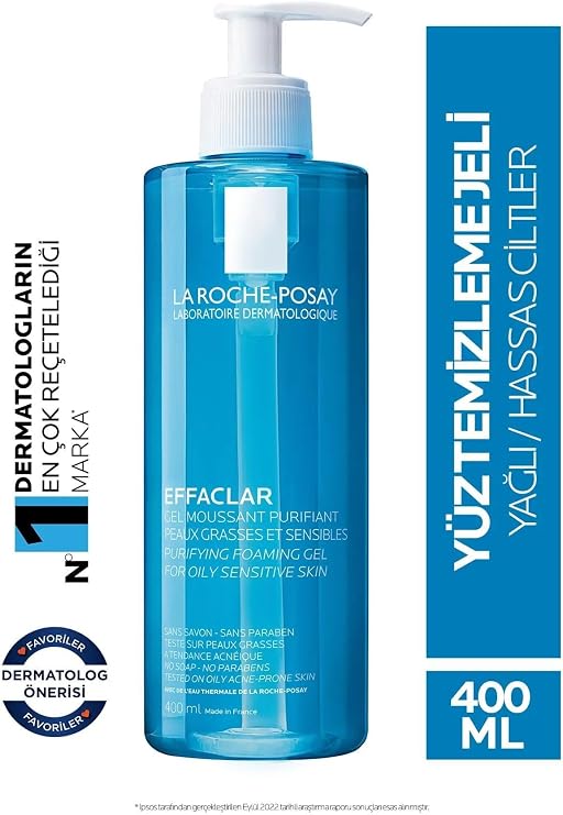 La Roche Posay Effaclar Yağlı ve Akne Eğilimli Ciltler İçin Yıkama Jeli, 400 ml