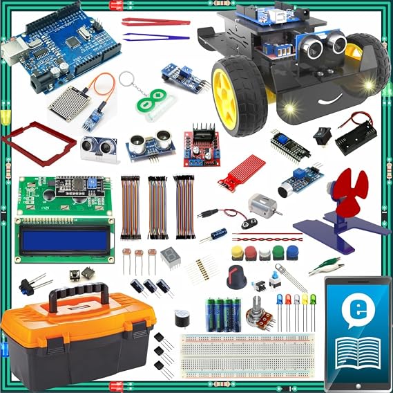 Arduino ile Uyumlu Başlangıç seti UNO R3 Turbo Black V3. 112 Parça 359 Adet