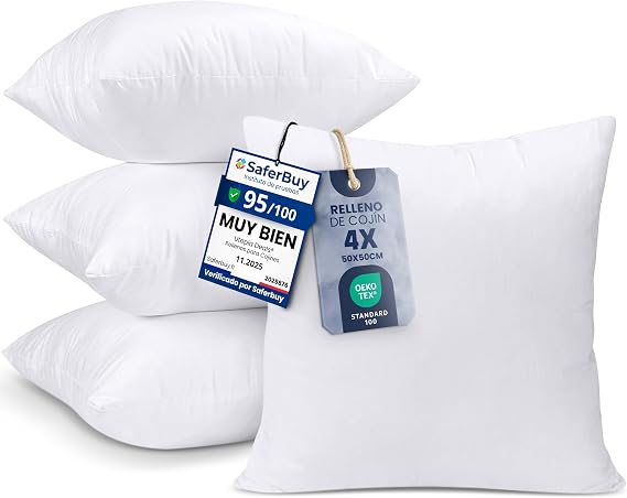 Utopia Bedding Filling Cushion 50 x 50 cm Pack of 4 for Sofa Bed Cushions