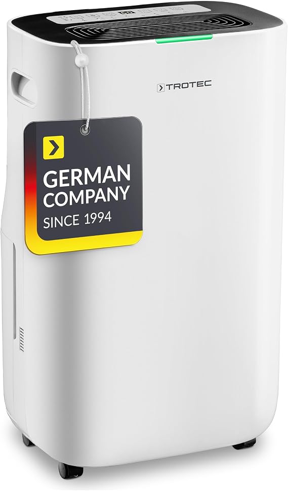 TROTEC Çift Nem Alma Cihazı ve Hava Temizleyici 20L/Gün TTK 70 HEPA, 45 m²/110 m³'e kadar odalar için. 6,5L Tank, HEPA Filtre, Çamaşır Modu, Otomatik Yeniden Başlatma, LED Ekran, R290 ile çamaşırları