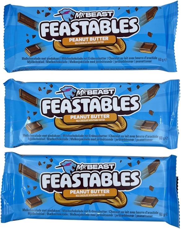 Mr Beast Peanut Butter - Fıstık Ezmeli Sütlü Çikolata (3 ADET)