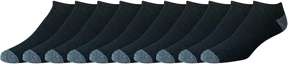 Amazon Essentials Men's Performance Cotton Cushioned Breathable Athletic No-Show Sports Socks, 10 Pairs