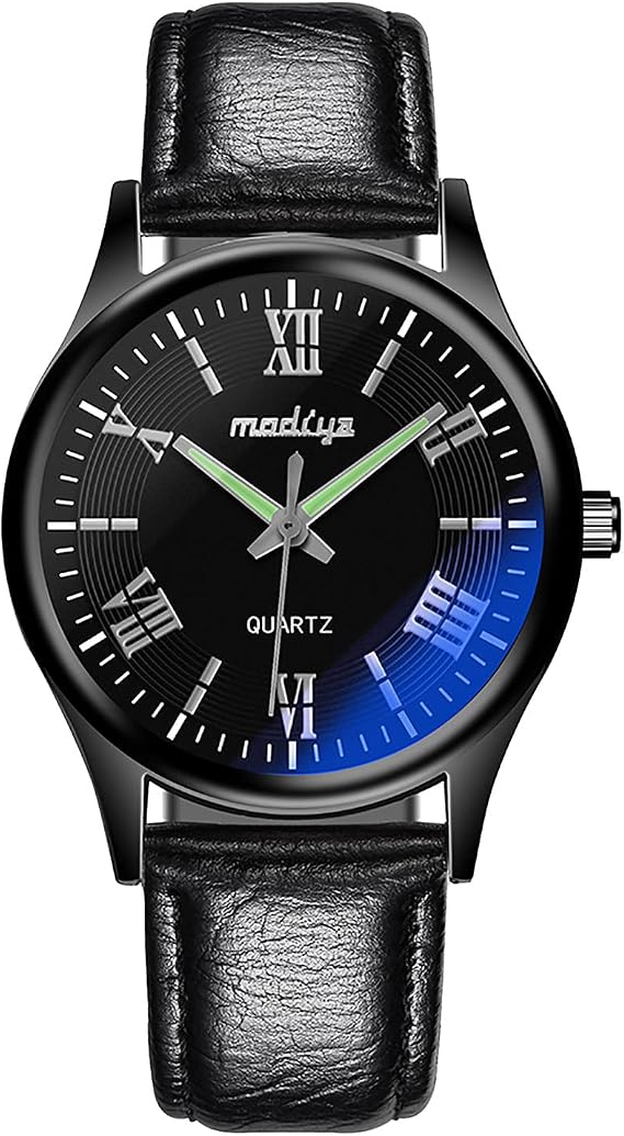 Watch Luminous Sports Men's Men's Waterproof Quartz Fashion Watch Men's Watch Wrist Watch for Men (Black, One Size)