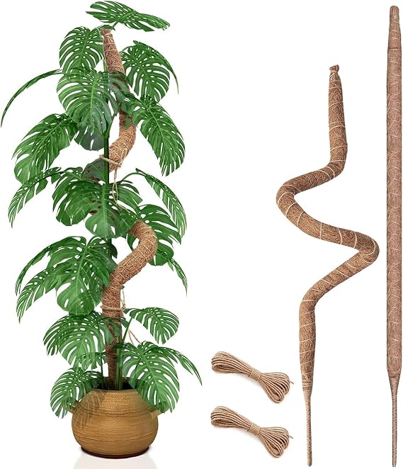 2 Pack 70cm Moss Pole, Bendable Moss Pole for Plants Monstera, Tall Moss Poles for Climbing Plants Indoor, Large Support, Garden Trellis Stick Stakes for Plant