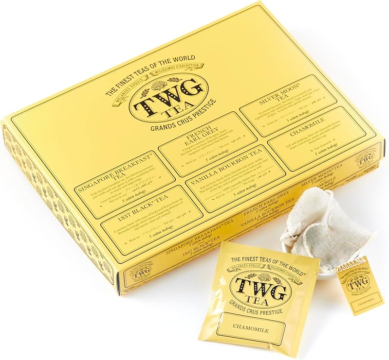 TWG Tea | Tea Taster Selection | 6 Varieties | Exclusive Blends | 30 Hand Sewn Cotton Teabags | Gift Set