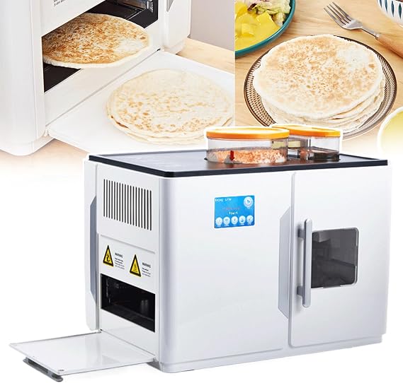 Fully Automatic Roti Chapati Maker - You Eliminate The Need To Roll The Dough,Countertop Electric Wrap Making Equipment - Max Production Is 15-20 Pcs/1 Time,For Wheat/Whole Wheat Wrap
