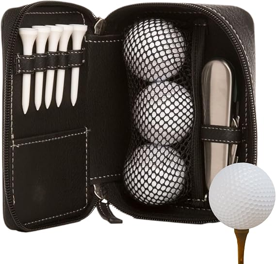 Club Glove Golf Bag, Portable Leather Storage Case for Golf Balls, Storage Organiser for Boot, Golf Course, Display, Training, Stand Bag, Car, Travel and Golfer and for
