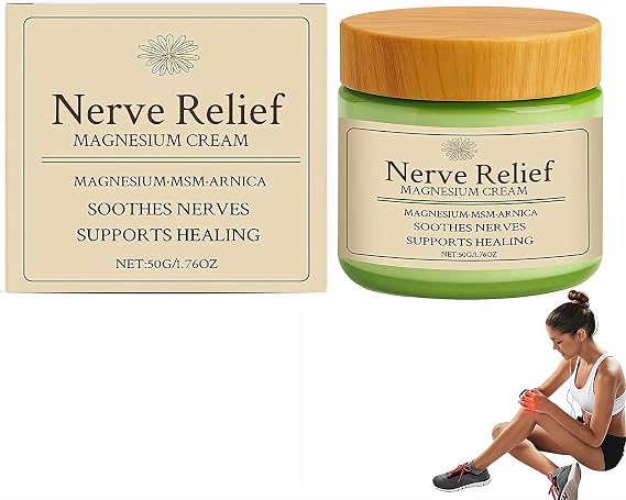 Total Relief Magnesium Cream - Nerve Relief Magnesium Cream with MSM & Arnica,Total ReliefCream for Muscle Relaxation, Soothes Nerves & Daily Soothing Support, Deep Hydration,50g/1.76oz