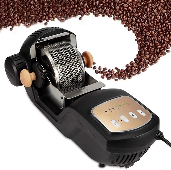 Full-Automatic Coffee Bean Roaster Machine, Hot Air & 360 Heating for Even Roasting, 130-300g Capacity for Home & Commercial Use 220V