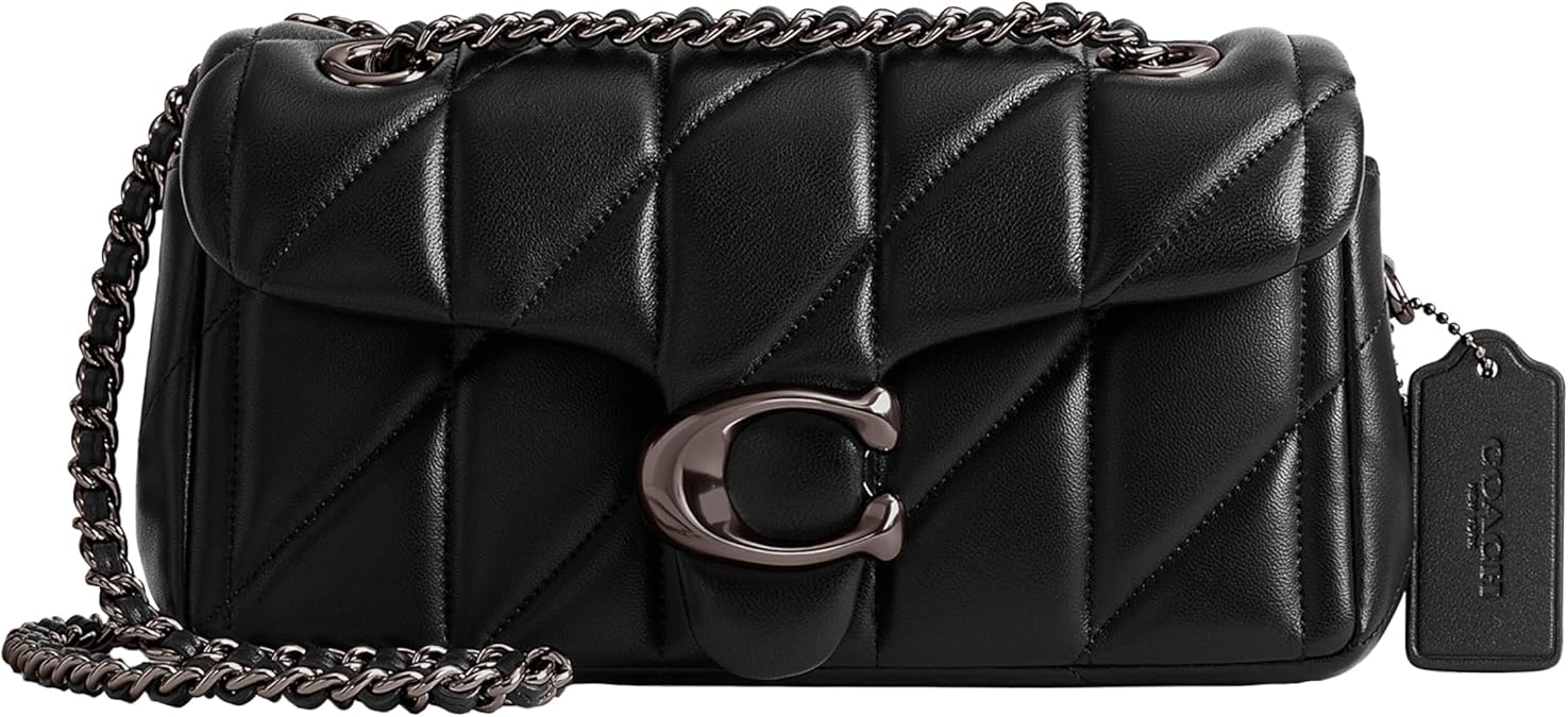 Coach Women's Quilted Leather Tabby 20 Shoulder Bag, Gunmetal/Black, One Size