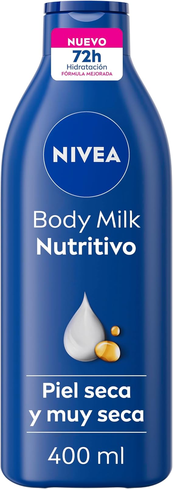 NIVEA Body Milk Nourishing (1 x 400ml) Body Milk Moisturizing 72h Body Cream with Almond Oil and Hyaluronic Acid for Dry Skin