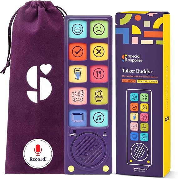 Special Supplies AAC İletişim Cihazı Konuşma Terapisi,Sözsüz Çocuklar ve Yetişkinler İçin Konuşmacı Buddy İletişim Cihazı,Ev İçin Otizm Konuşma Yardımcıları,Okul Çocukları İletişim Cihazı W/Kayıt Seçeneği