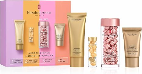 Elizabeth Arden SMOOTH & RENEW Retinol Ceramide Capsules 4-Piece Gift Set anti-aging skincare for smoothing fine lines & wrinkles, luxury gifting for women