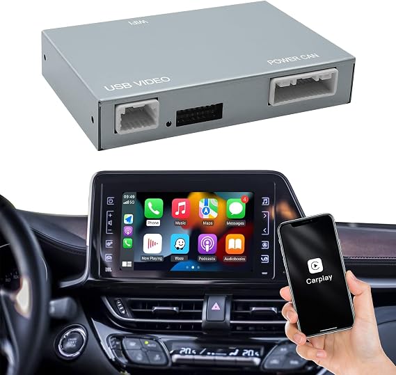 CARabc Wireless Carplay Android Auto Adapter for Toyota with Entune2.0 2014-2019, Fits for Tundra/Highlander/RAV4/Tacoma/Camry/Corolla/Avalon/Prius/CH-R/Sienna (FT-DE)