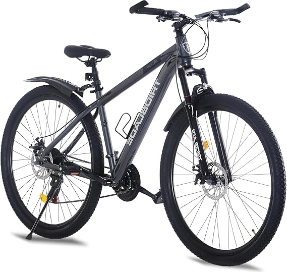 24 26 27.5 29Inch Mountain Bike 21 Speed Drivetrain Hardtail Bicycle Mens Women Mountain Bike With Shock Lightweight Sport Cycling Bike for Adult with Mudguard MTB Bicycle