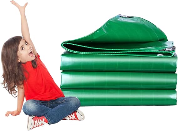 Ultimate Protection Heavy Duty, 0.5x23 m 450g/m² Tarpaulin Waterproof Furniture & Caravan Cover Sheet Heavy Duty & Waterproof Tarpaulin Multipurpose Camping Gear JXL11, Green