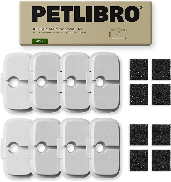 PETLIBRO Cat Water Fountain Filters for Dockstream, 8-Pack