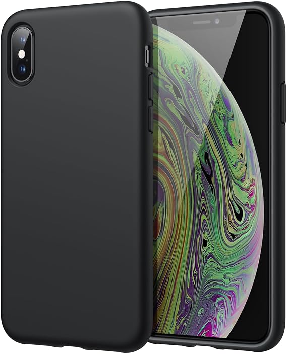 JETech Silicone Case for iPhone Xs and iPhone X, Black