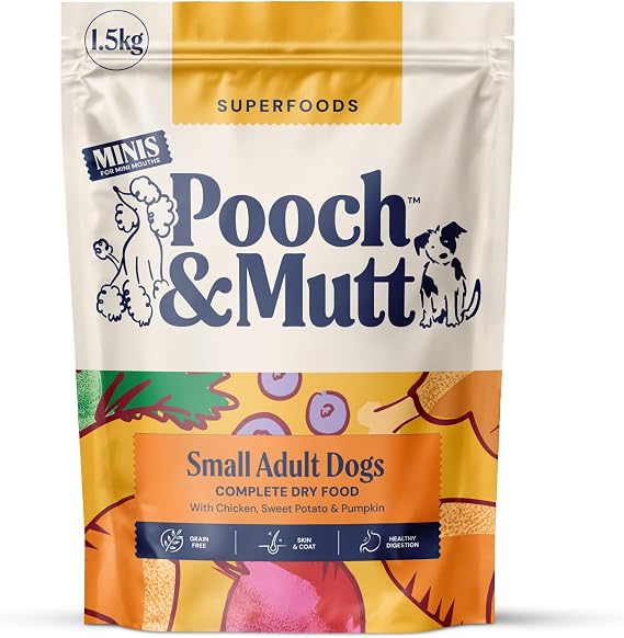 Pooch & Mutt - Adult Minis Superfood Complete Dry Dog Food, Chicken, 1.5kg