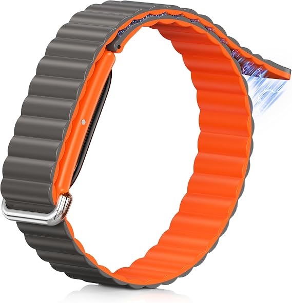 Google Fitbit Air対応磁気シリコンバンド、ソフトで通気性のあるワークアウトに適した交換用ストラップ、男女兼用 防水 軽量 強力マグネットリストバンド Fitbit Airアクセサリー用