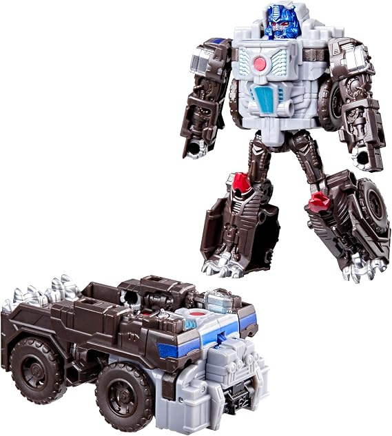 Transformers CYBERWORLD Optimus Primal Cyber Changers 10-cm Action Figure, Quick Change to Truck Mode, Robot Toys for Boys and Girls Aged 6 and Up