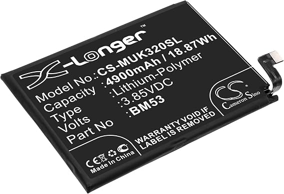 バッテリー XIA0M1 M2007J3SY、Mi 10T 5Gと互換性があります。部品番号:BM53、4900mAh