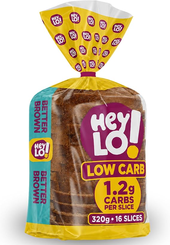 HeyLO Low Carb Brown Bread, 1.2g Carbs & 4.3g Protein per 20g Slice