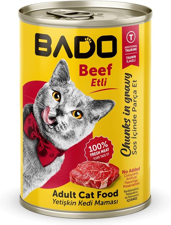 Bado Yetişkin Yaş Kedi Maması Etli Biftekli 400Gr 36'lı