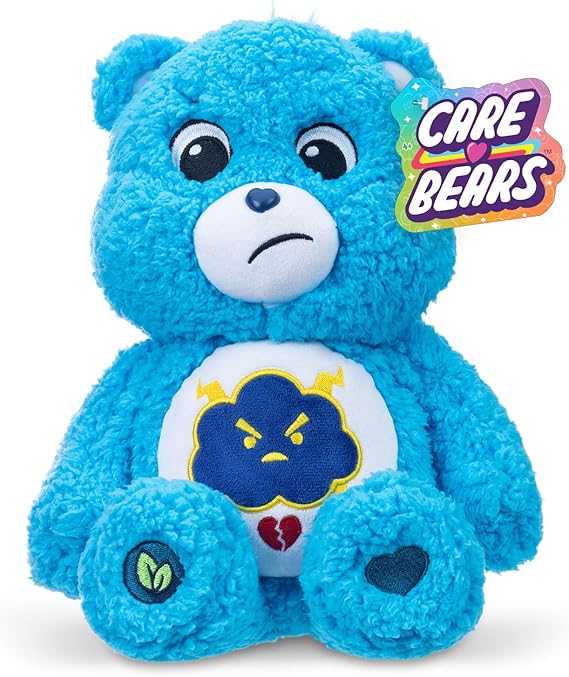 Basic Fun Care Bears 35cm Medium Plush – Grumpy Bear Cosy Collection – Super Soft Eco-Friendly Toy with Belly Badge – Huggable Collectible for Kids & Fans