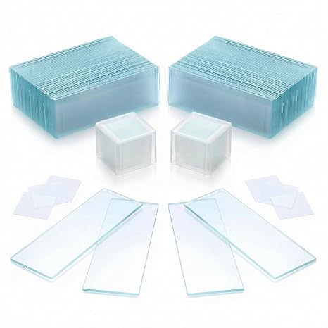QWORK® 100 PCS microscope slides and 200 PCS cover slips