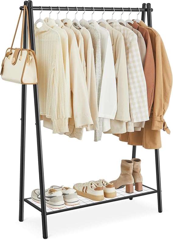 SONGMICS Clothes Rail, Clothes Rack Hanging Rail and Shelf