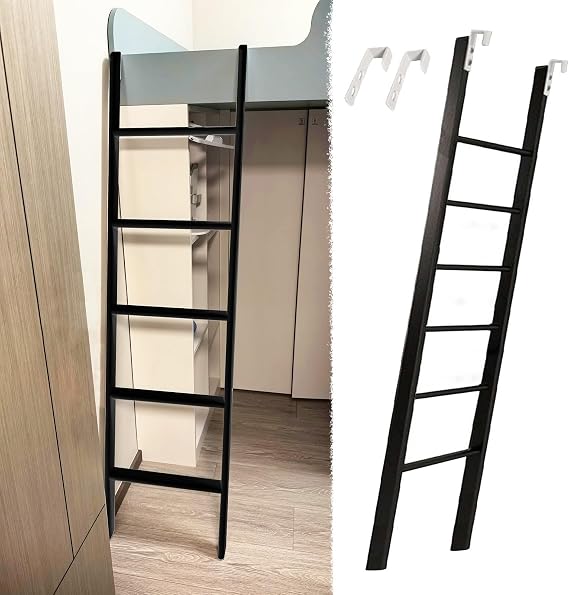 Black Bunk Bed LadderAdjustable 4569in Sturdy Camper Ladder for Top BunkSafe Durable SpaceSaving Design for Easy Access to Lofted Beds