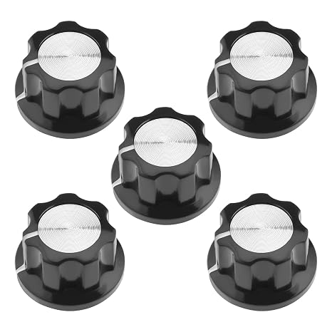 eMagTech 5pcs Potentiometer Knobs Knobs for 6mm Diameter Shaft Guitar Effects Pedal Knobs Amplifier Control Knobs 23mm Button Top Diameter