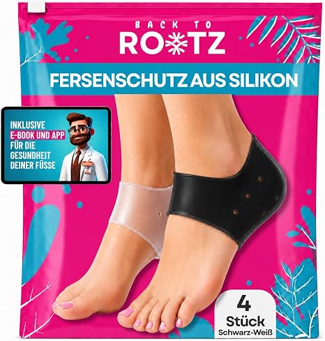 ROOTZ 4 Silicone Heel Pads - Heel Protector as Blister Plaster Alternative for Pain in New Boots High Heels & Work Shoes