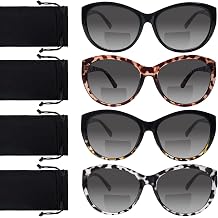 4 Pack Bifocal Reading Sunglasses for Women Men UV400 Protection Outdoor Sun Readers