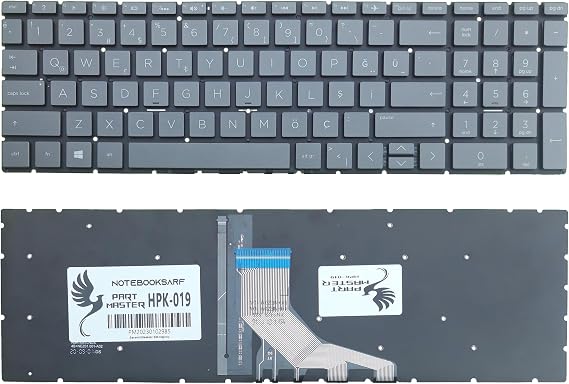Hp 15-Da2003Nt (9Cr32Ea) Notebook İle Uyumlu Klavye Işıklı, Füme