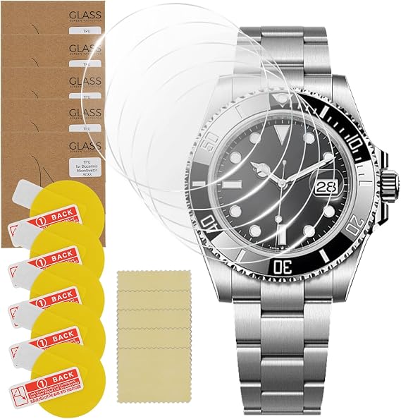 5 Pack Crystal Screen Protector for Moonswatch - TPU Anti-Scratch Cover, Watch Screen Protectors, Screen Protector Cover, Compatible with Moonwatch Speedmaster Series HD Clear, Easy Installation