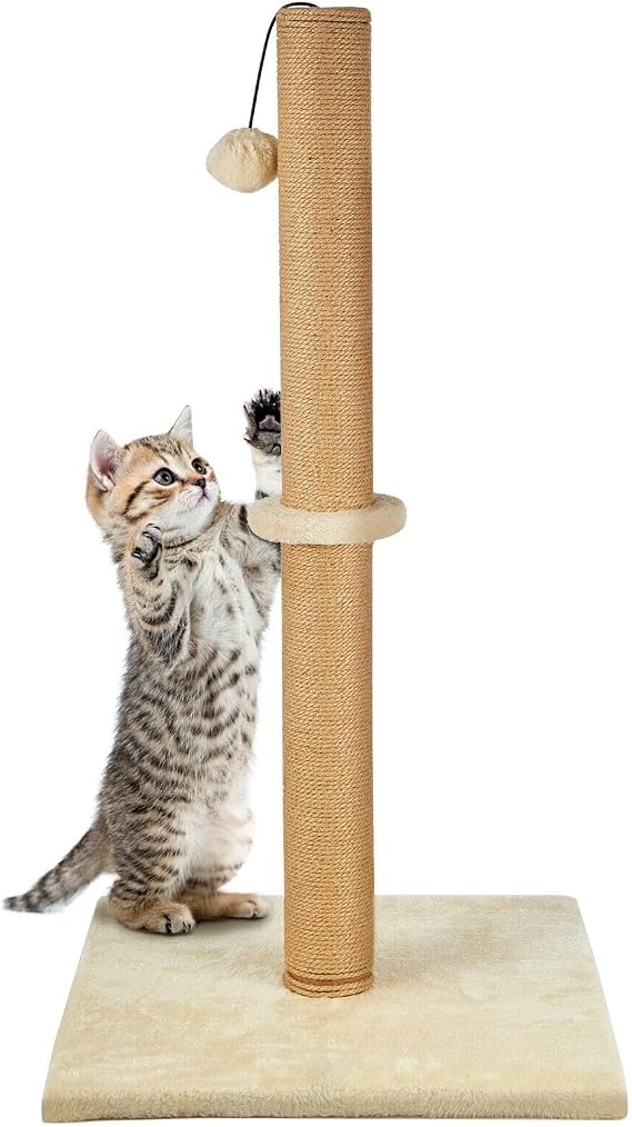 CROWNSHOP Cat Scratching Post 74cm 29" Cats Climbing Frame Foldable Bottom