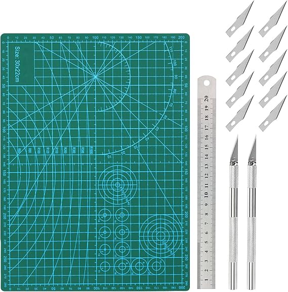 A4 Thick Self Healing Cutting Mat 3mm Double-Sided with Cutting Ruler