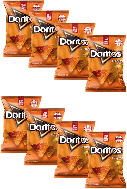 Doritos Nacho Peynirli Mısır Cipsi, Süper Boy, 105 gr x 8 Adet