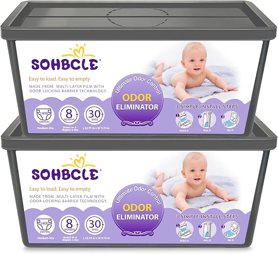 Refills Compatible with Genie Easy Roll Signature Diaper Pail and Platinum Diaper Pail, Upgraded 60 Bags Hold up to 2820 Newborn Diapers, Extra Thickness Powerful Odor Control, Unscented
