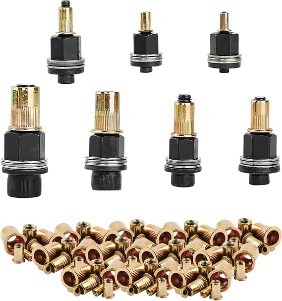 Rivet Pliers Set of 77 Rivet Nuts for M3 M4 M5 M6 M8 M10 M12, Each 10 Nuts