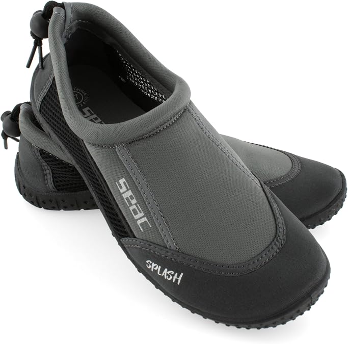 SEAC Splash, Adult and Children's Rock Shoes, Quick Drying, Shoes for the Sea, Beach and Pool, Grey/Black, 8