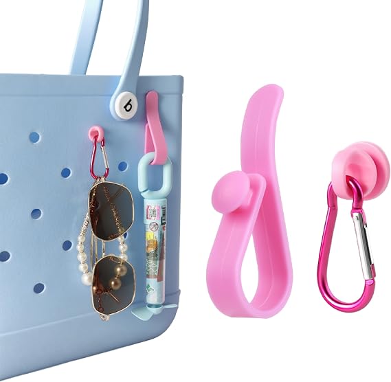 Hook Set Charms Accessories for Bogg Bags and Simply Southern Tote - Insert Hook Holder with Small Key Chain