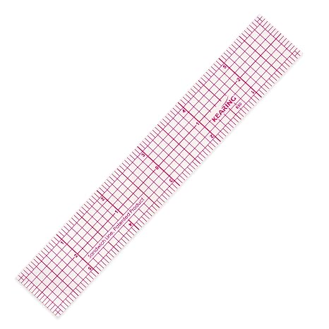 KEARING 6"x1" Pattern Grading Ruler - Clear 1.2mm Sandwich Line Plastic