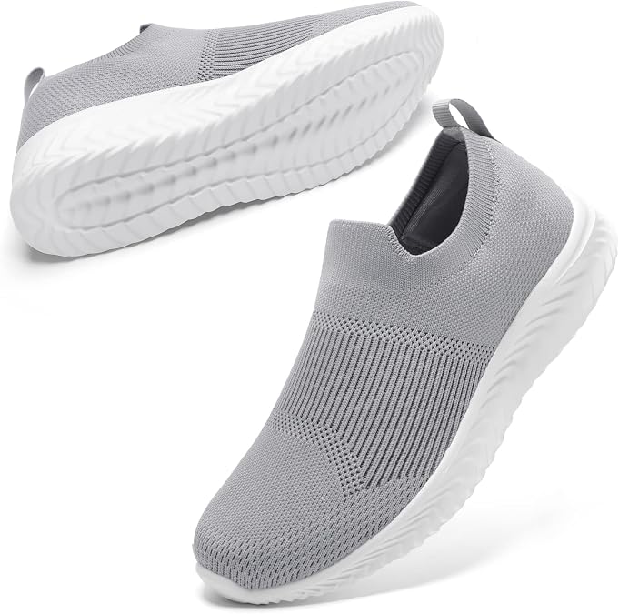 STQ Womens Slip on Trainers Comfortable Lightweight Memory Foam Walking Shoes