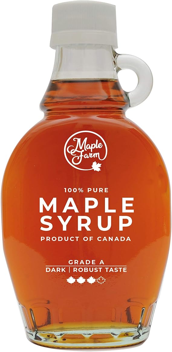 Maple Syrup Grade A (Dark, Robust taste) - 190 ml (250 g) - Maple Honey - Maple Syrup - Original maple syrup