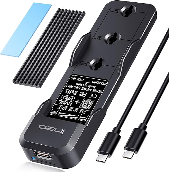 ineo M.2 NVMe & SATA to USB C 10Gbps Docking Station for M Key Support B+M Key 2280 2260 2242 2230 SSD M.2 10GB Docking